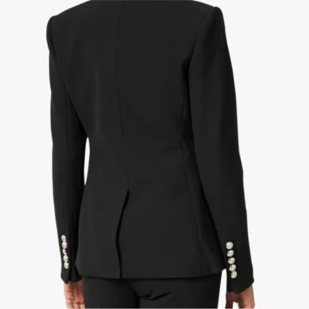 NWT Women's Black Double-Breasted Blazer - Picture 5 of 6